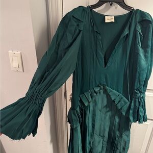 KHAITE Green Cara Midi Dress